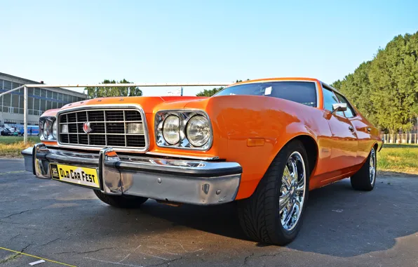 Machine, orange, retro, lights, The hood, America, drives