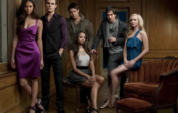 Picture The vampire diaries, Stefan, Elena, Damon