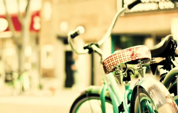 The sun, bike, the city, street
