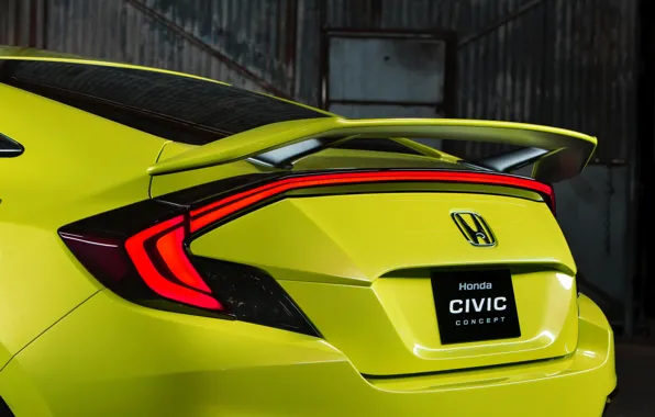 Coupe, wing, Honda, 2015, Civic Concept