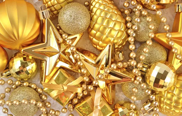 Decoration, new year, Christmas, gold, gold, Christmas, decoration, Merry