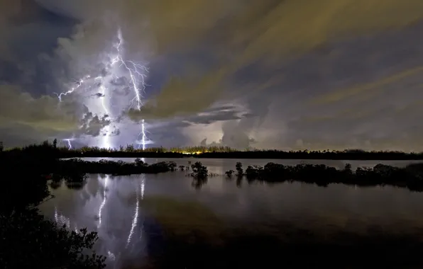 Picture HORIZON, The SKY, CLOUDS, NIGHT, RAIN, POND, CLOUDS, CATEGORY