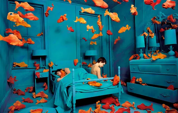 Fish, Sandy Skoglund, the blue room, obsessions