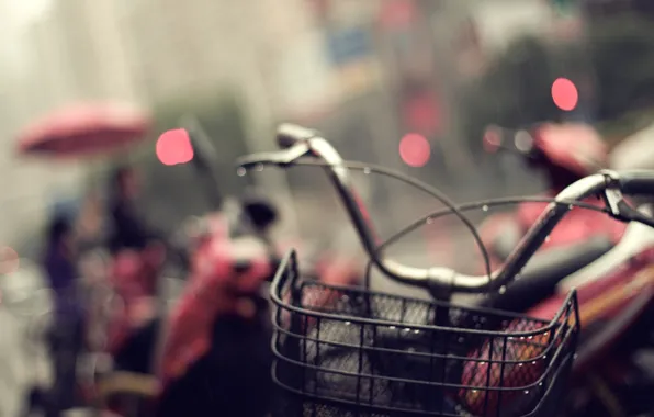 Bike, rain, the wheel, different