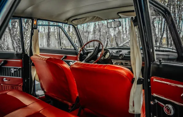 Picture orange, leather interior, 2103, Lada, red