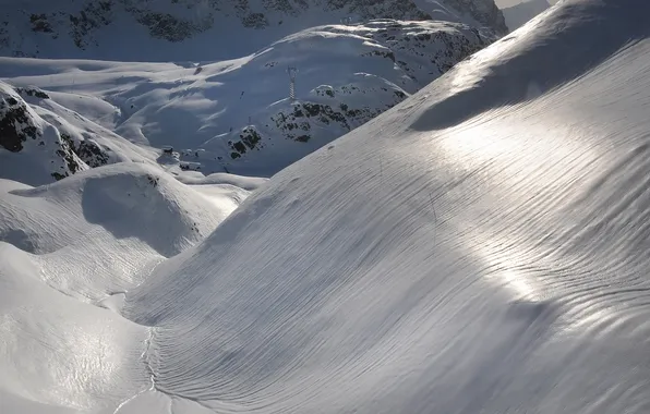 Snow, landscape, mountains
