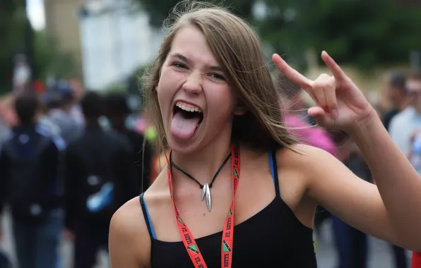 Picture language, girl, face, sign
