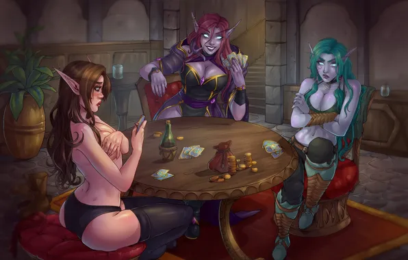 Card, girls, the game, game, card game, elf, Heartstone