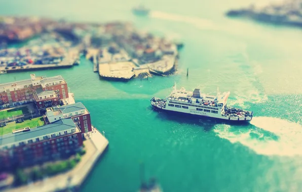 The city, ship, port, ferry