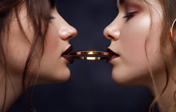 Picture girl, makeup, ring, sponge, Denis Gruba