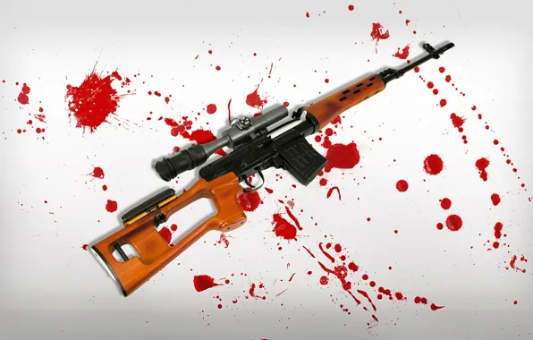 Picture background, blood, spot, SVD, rifle, sniper, sniper, Dragunov
