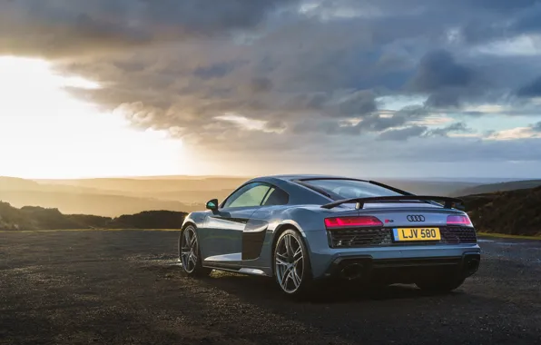 Sunset, Audi R8, V10, 2019