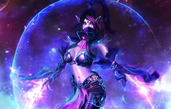 Girl, stars, magic, planet, Defense of the Ancients, DOTA, Lana
