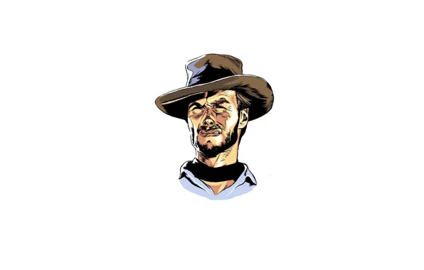 Picture face, minimalism, Clint Eastwood, Clint Eastwood