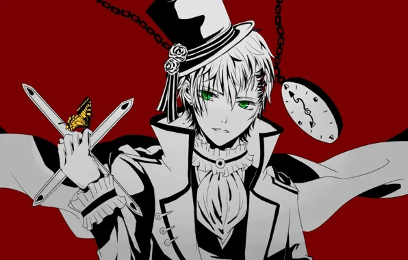 Cross, guy, red background, Zetsuen No Tempest, Yoshino Takigawa