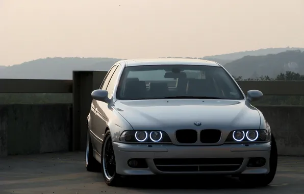 Lights, BMW, BMW, silver, angel eyes, Boomer, E39, E39