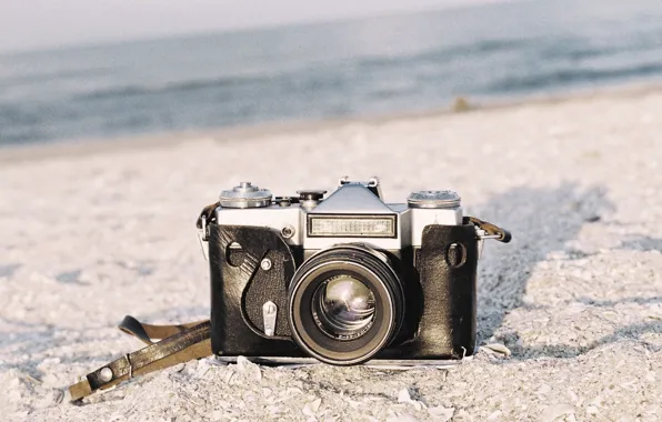 Picture beach, shadow, lens, Canon