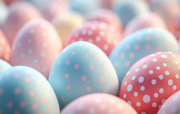 Macro, holiday, eggs, spring, blue, Easter, pink, eggs