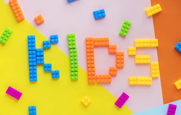 Children, letters, paint, designer, the word