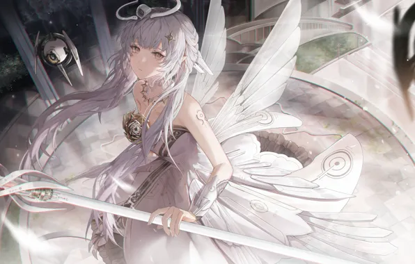 Girl, wings, halo, Liv, Punishing: Gray Raven