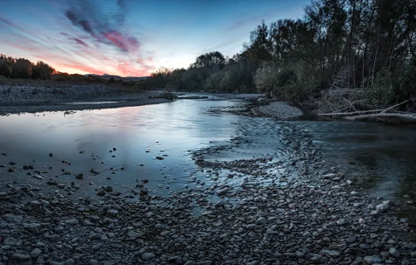 Picture the sky, nature, river