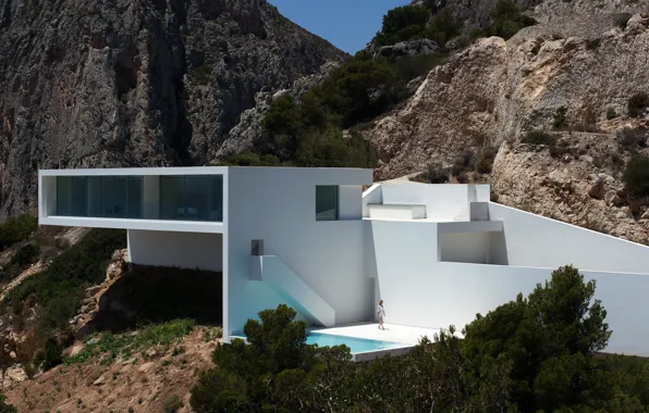 Picture mountains, Villa, home, architecture