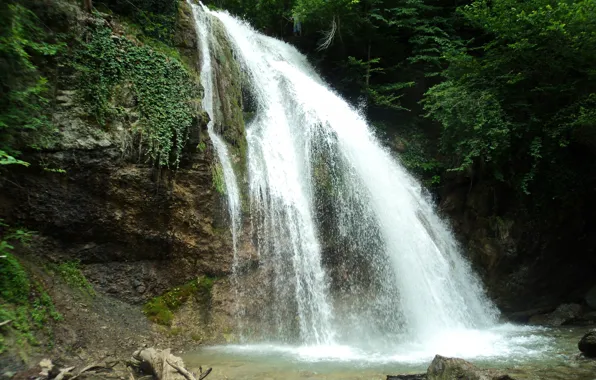 Forest, freshness, waterfall, Crimea, waterfall, Jur-Jur, Crimea