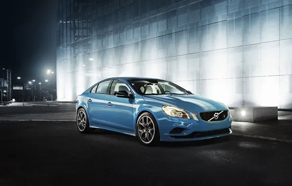 Picture asphalt, blue, sport, sedan, s60, volvo, Volvo, polestar