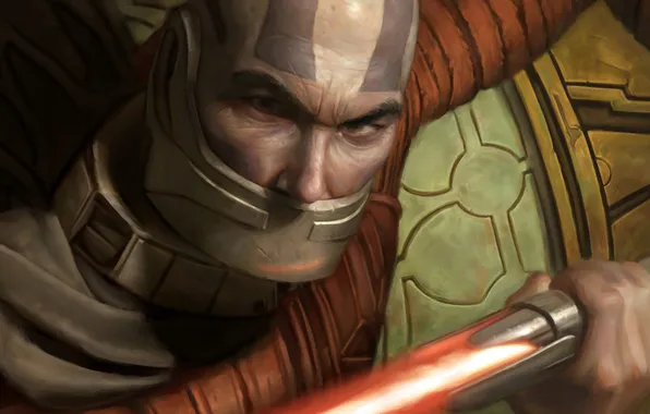 Face, weapons, sword, Star Wars, male, Knights of the Old Republic