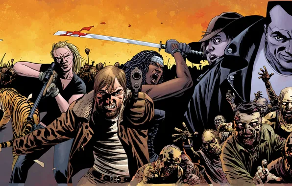 Picture zombies, collage, The walking Dead, COMIC