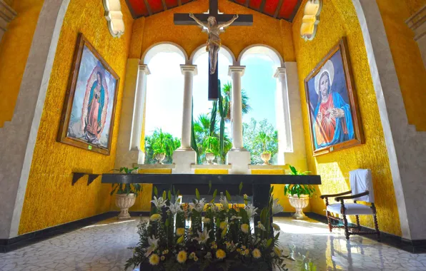 Mexico, the hotel, chapel, the crucifixion, Grand Palladium Riviera Resort