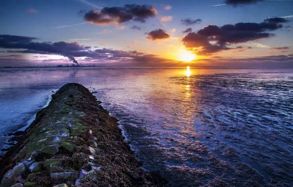 Wallpaper sunset, Sea, sea, sunset for mobile and desktop, section