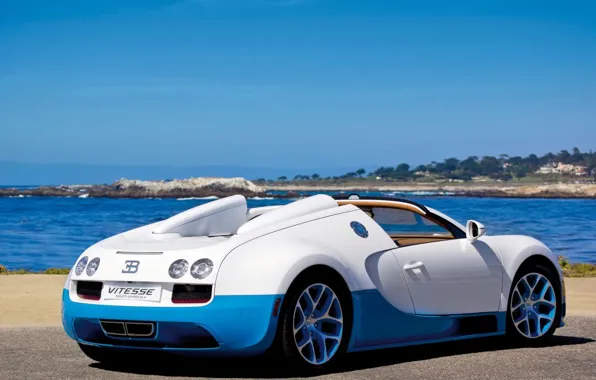 Picture sea, auto, machine, blue, nature, sport, Bugatti Veyron, Kar