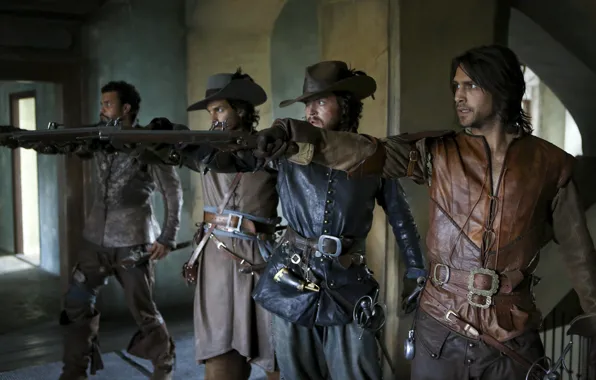 The series, The Musketeers, Athos, The Musketeers, Tom Burke, Luke Pasqualino, Howard Charles, Santiago Cabrera