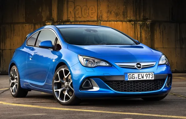 Blue, background, Opel, Opel, drives, the front, Astra, hatchback