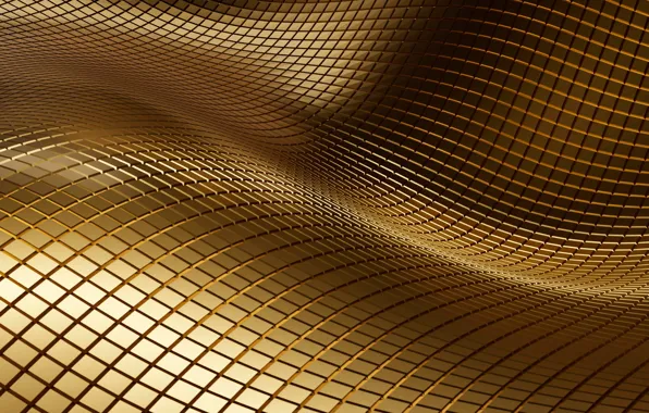 Wave, abstraction, squares, gold, texture