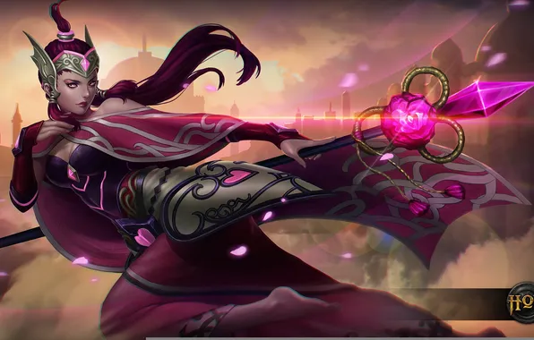 Girl, dress, staff, Heroes of Newerth, moba, Lady Sita