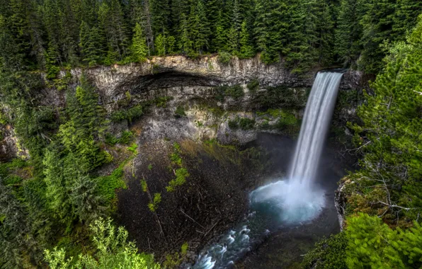 Picture forest, trees, rock, waterfall, stream, Canada, Canada, Brandywine Falls