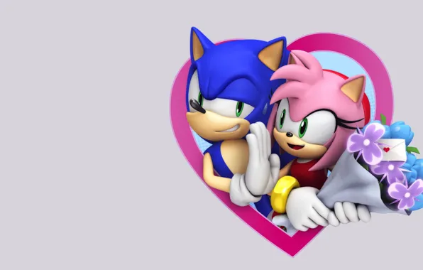 Picture letter, holiday, the game, heart, minimalism, art, Valentine's day, Sonic