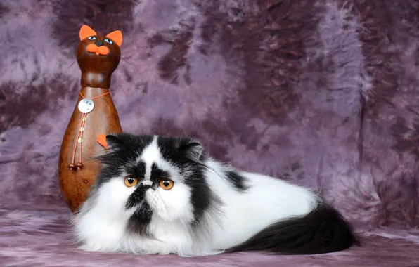Cat, background, figurine, fluffy