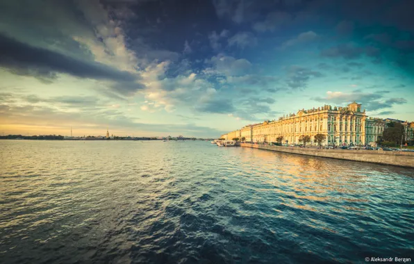 Picture river, The Hermitage, Russia, promenade, Peter, Saint Petersburg, Niva, St. Petersburg