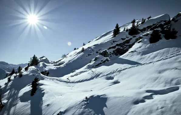 Picture winter, snow, slope, Switzerland, winter, Alps, snow, alps