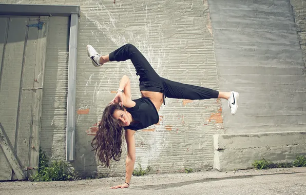 Picture girl, wall, photographer, girl, freestyle, photography, photographer, Nike