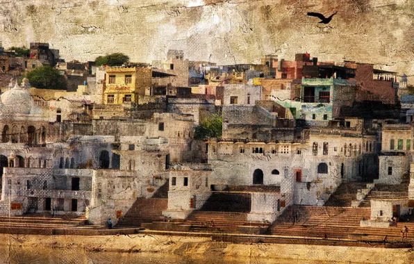 The city, style, background