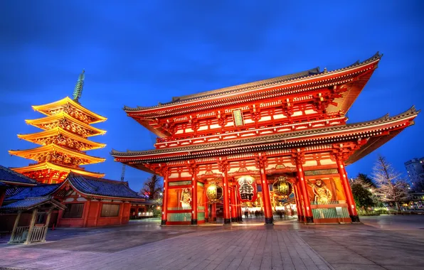 Picture Japan, Tokyo, temple, Tokyo, Japan, Sensoji Temple, Asakusa Kannon Temple