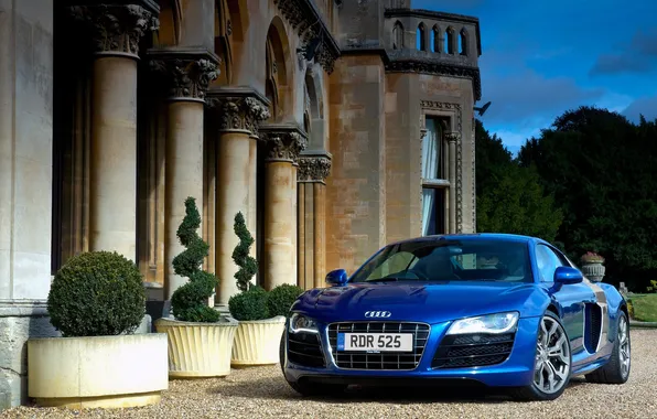 Car, machine, house, house, sky, under, audi r8 v10, 3000x2079