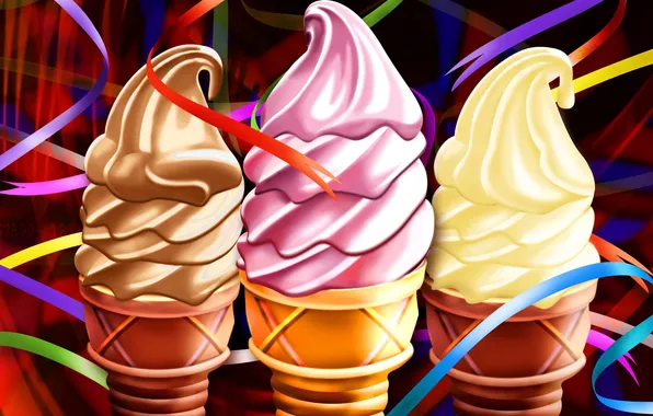 Picture holiday, figure, vector, ice cream, horn