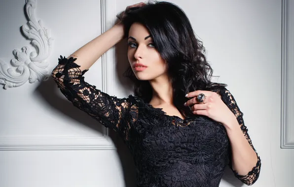 Look, girl, hair, dress, brunette