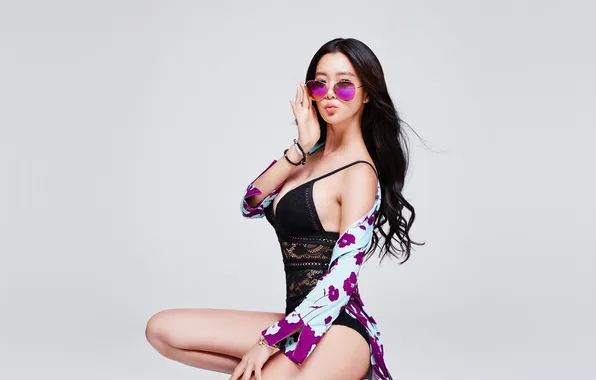Girl, lingerie, brunette, asian