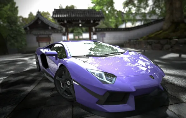 Picture purple, lamborghini, Lamborghini, aventador, purple, aventador